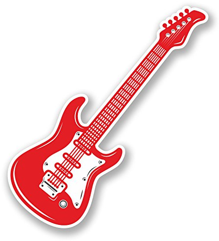 2 x 15cm Guitar Vinyl Sticker Bike Laptop Car Rock Star Festival Music Fan #5118 (5cm Wide x 15cm Tall)