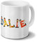 printplanet Tasse mit Namen Dalie - Motiv Holzbuchstaben - Namenstasse, Kaffeebecher, Mug, Becher, Kaffeetasse - Farbe Weiß