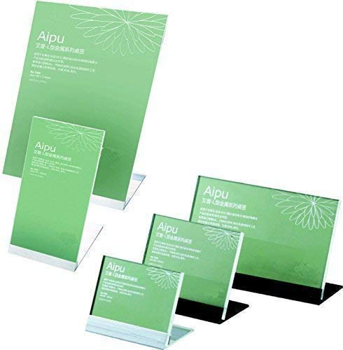 Tisch-Namensschild aus Acryl (PMMA) inkl. Aluminiumständer schwarz oder silber Display Tischaufsteller (silber, 297x210 mm Querformat)