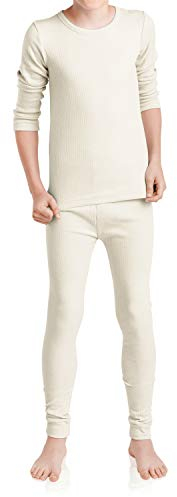 MT Kinder Ski- & Thermowäsche Set - Winter Unterwäsche für Jungen und Mädchen - Ecru 122-128