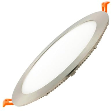 LEDKIA LIGHTING Placa LED 18W Circular Foco Downlight Empotrable Plano Corte Ø 205 mm Silver 4000K Blanco Neutro