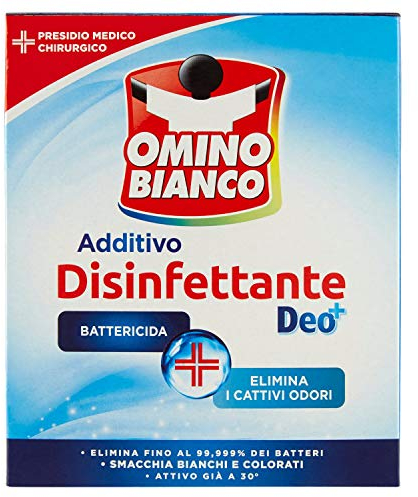 Omino Bianco - Additivo Disinfettante, Polvere Battericida e Virucida per bucato - 3 pezzi da 450 g [1350 g]