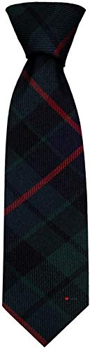 I LUV LTD Gents Neck Tie Morrison Green Modern Tartan Lightweight Scottish Clan Tie