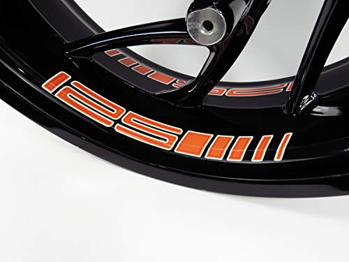 BIKE-label Pegatinas para base de llanta, color naranja, compatibles con KTM 125 Duke 790072-VA