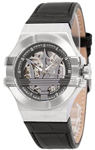 Maserati POTENZA Automatische mechanische Herrenuhr aus Stahl, Leder – R8821108038