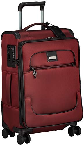 Stratic Bay Koffer Weichschale Reisekoffer Trolley Rollkoffer Handgepäck, TSA Kofferschloss, 4 Rollen, Feststellbremse, Größe S, Ruby Red
