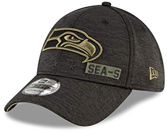 New Era Seattle Seahawks NFL On Field 2020 Salute to Service 39Thirty Stretch Cap - M - L