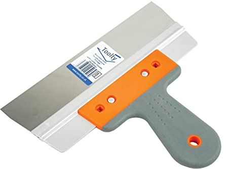 Toolty Stainless Steel Taping Knife, Flexible Wall Putty Knife, Drywall Scraper, Finishing Coat Spatula - 250mm (9.84) - Aluminum - DIY - TLTY-2021