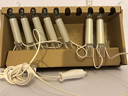 Narva Schwibbogenkette 7 Perlmuttschaftkerzen innen, Festliche Dekoration, Klassisch, Weiß, Wachs, Kunststoff, Festlich