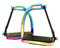 EXTREME Sicherheitssteigbügel Peacock Rainbow, glänzend, aus Stahl, mit starken Laufflächen, 12 cm