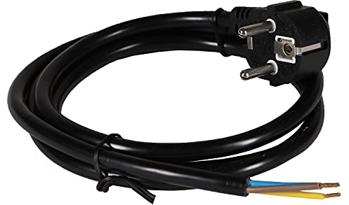 Anschlussleitung schwarz mit Schukostecker Gerätekabel Anschlußkabel Stromkabel 1,5m Kabel