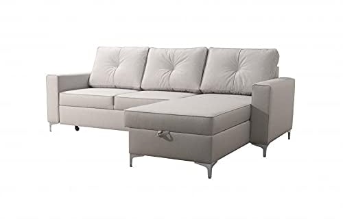 All4All Ecksofa Paul Polstersofa mit Schlaffunktion Bettkasten Eckcouch Sofa Polstermöbel Möbel Wohnlandschaft Links Rechts 26 (Rechts)