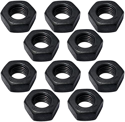 AERZETIX - C52588 - Satz von 10 - Sechskantmuttern M8x1 mit sechskant angefast - geschwärzter stahl