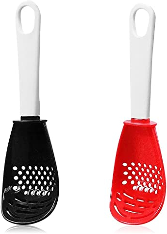Haowul 2 Piezas Cuchara De Cocción Multifuncional Cucharas De Plástico Colador De Colaborres Cuchara De Cuchara Ranurada Herramientas De Cocina para Cocinar Puré De Ajo De Rejilla