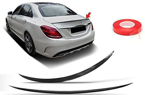 Mercedes-Benz Heckspoiler Lippe Spoiler Schwarz Glanz für C W205 Saloon und Doppelkleber