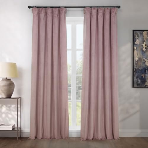 HPD Half Price Drapes Heritage-Samtvorhänge in Plüschqualität, Raumverdunkelungsvorhänge für Schlafzimmer und Wohnzimmer, 127 x 213,4 cm (B x L), 1 Vorhang, Mauve