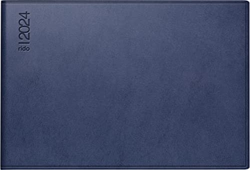 rido/idé Wochenkalender Modell Septimus 2024 2 Seiten = 1 Woche quer Blattgröße 15,2 x 10,2 cm dunkelblau