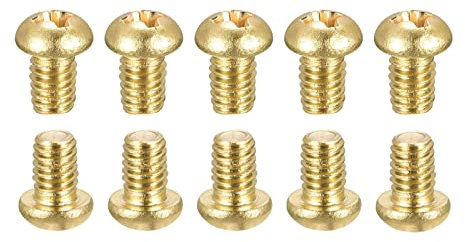 DTGN M4x6mm(DxL) Messing Kreuzschlitz Maschine Schrauben - 10Pack - Gut für Maschinenbau Industrie - Schwenkkopf Befestigung Schraube - Messing Ton