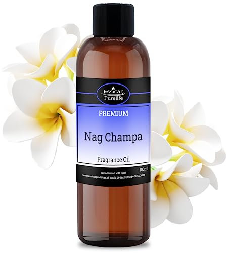 Nag Champa Fragrance Oils for Diffuser 100ml, Candle Making, Soap Making, Aromatherapy - Great for Use in Bath Bombs, Perfume Oil, Perfume Scents, Potpourri, Slime & Air Freshener - Vegan & UK Made
