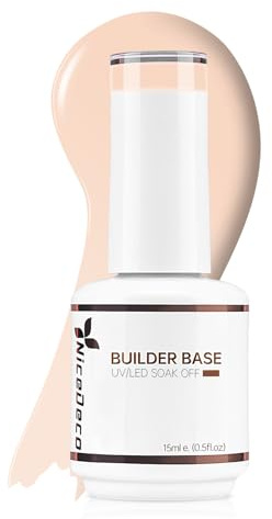 Nicedeco 8 in 1 Builder Base Strengthening Gel 15ml, UV/LED Clear Building Nail Gel in a Bottle,Gel Polish Nail Repair Nail Strengthen 016