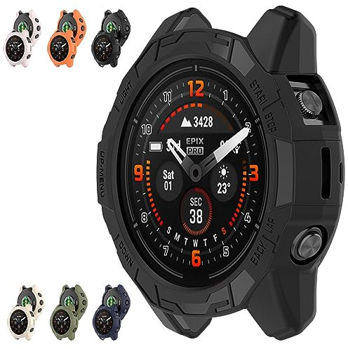 Disscool Schutzhülle kompatibel mit Garmin EPIX Pro 47 mm/Fenix 7 Pro/Fenix7, PC, leicht, kratzfest, harte Ersatzschutzhüllen, Smartwatch-Zubehör (47 mm/Schwarz)