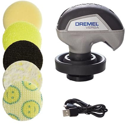 Dremel Versa Power Scrubber Kit with 5 Scrub Daddy Cleaning Sponge Pads - Waterproof Cordless Electric Spin Scrubber, High Speed, Multi-Surface Cleaning for Kitchen, Household, and Bathroom, PC10-07