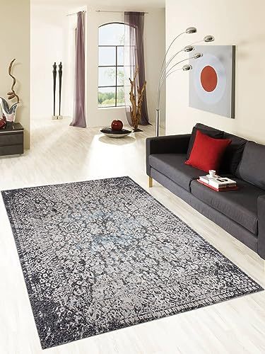Rug Studios Teppich Florenz | Farbe: Anthrazit; Größe: 250 x 350 cm | strapazierfähig und leicht zu reinigen | Wohnzimmer | Schlafzimmer