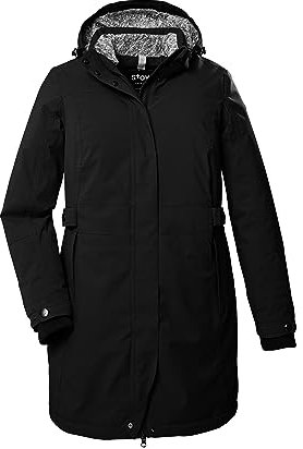 STOY Damen Funktionsjacke mit abzippbarer Kapuze - Große Größen STW 11 WMN PRK, schwarz, 50, 39797-000