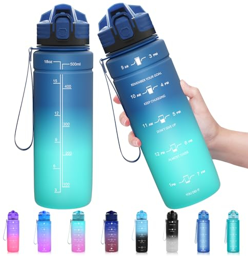 ZOUNICH Borraccia Sportiva BPA Free Tritan, 500ml/700ml/1000ml-Borraccia Bambini Motivazionale, Bottiglia da Palestra Riutilizzabile Ideale da Corsa, Ciclismo, Scuola, Viaggi e Altro