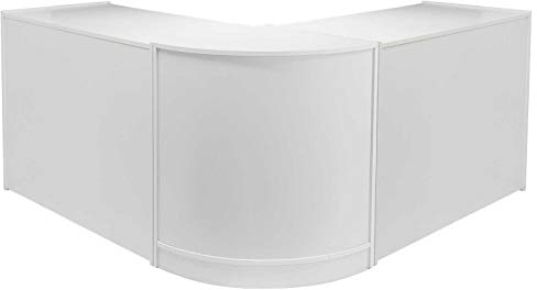 Monster Shop Ensemble de 3 Comptoirs Blancs Brillants - Vitrine, Présentoir, Display - Parfait pour Votre magasin, Acceuil, Réception