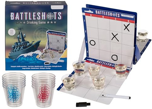 mucHome Trinkspiel Schiffe versenken ca. 19 x 42 cm Gesellschaftsspiel Partyspiel Shots