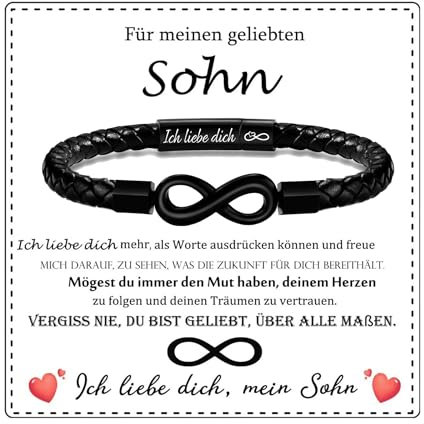 Gkmamrg Geschenke für Sohn Armband (Sohn Lederarmband) (Modern)