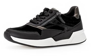 Gabor Damen Low-Top Sneaker, Frauen Halbschuhe,Freizeitschuhe,Turnschuhe,Laufschuhe,schnürschuhe,schnürer,schwarz Kombi,38.5 EU / 5.5 UK