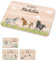 Bärenfreunde - Individuelles Holzbrett mit hochwertigem Spezial-Druck für Kinder - Personalisiertes Frühstücksbrettchen - Niedliche Motiv-Brettchen mit Namen (Pferde Szenario)