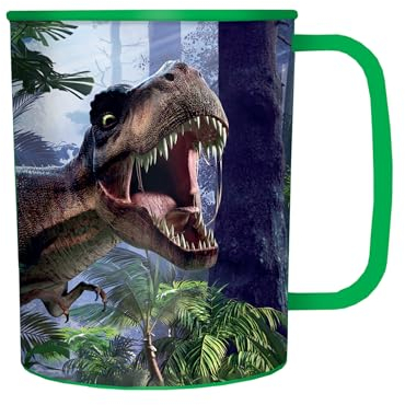 3D LiveLife Taza de plástico con diseño de dinosaurio lenticular 3D de Deluxebase. Vasos de plástico de 300 ml para niños con obras de arte originales con licencia del renombrado artista David
