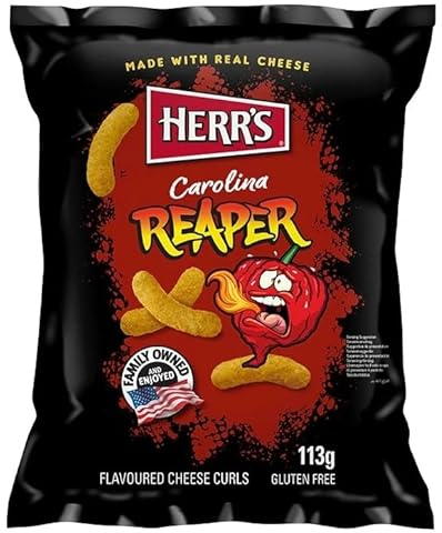 Herr's Carolina Reaper Flavored Extra Hot Cheese Curls(12x113 g)