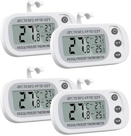 Lotbun Termometro Digitale Del Frigorifero 2pcs, Termometro Digitale Per Frigorifero Termometro Da Frigo Digitali Display Lcd Facile Da Leggere, Adatto A Case, Ristoranti, Bar