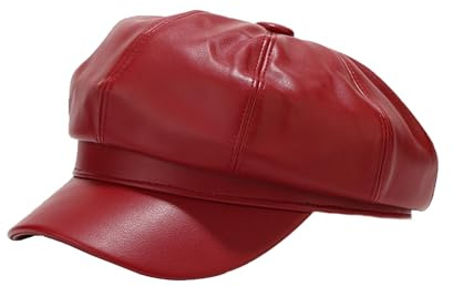 Yanmucy Newsboy Hats for Women Fashion PU Leather Winter Visor Paperboy Hat Vintage Classic Beret Warm Cap for Ladies Girls