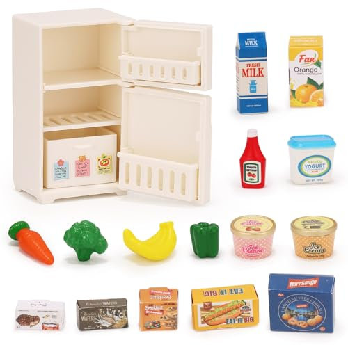 Accesorios Casa de Muñecas: Comida Miniatura, Juguetes, Elfo Travieso Navidad, Cocina en Miniatura - Regalos para Niños y Niñas (A)