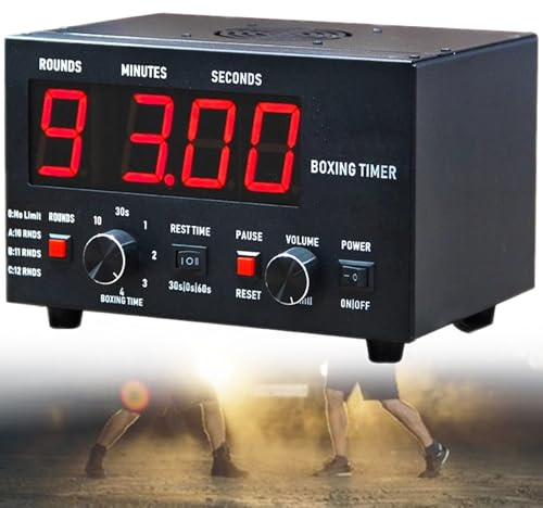 ExoticaBlend Klassischer Box-Intervall-Timer, professioneller Gym-Timer mit LED-Anzeige, wählbarer Trainingszeit und Zykluswiederholungen, Einstellbarer Sound, Gym-Intervall-Timer,Red