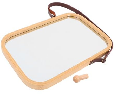Beavorty Miroir De Salle De Bain Miroir De Pépinière Miroir De Miroir Suspendu pour Mur Miroir Mural pour Miroirs De Miroir Mural Rectangulaire Bambou