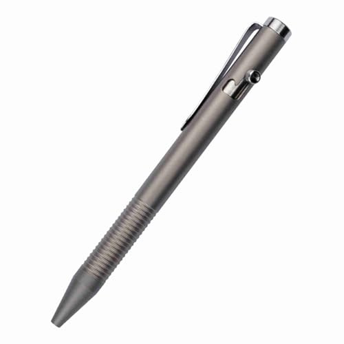 Kugelschreiber, Rollerball Pen, Titan Stift, Titanlegierungs Bolzenstift, Bolzenmechanismus Stift Taschen Kugelschreiber aus der Business Kollektion Con Diseño de Clip (grau)