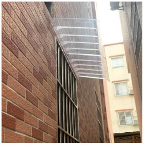Clear Polycarbonate Front Door Canopy for Sun and Rain Protection Outdoor Window Door Awning with Water Resistant Roof Rain Shelter for Porch and Garden Canopies for Roof Top Protection