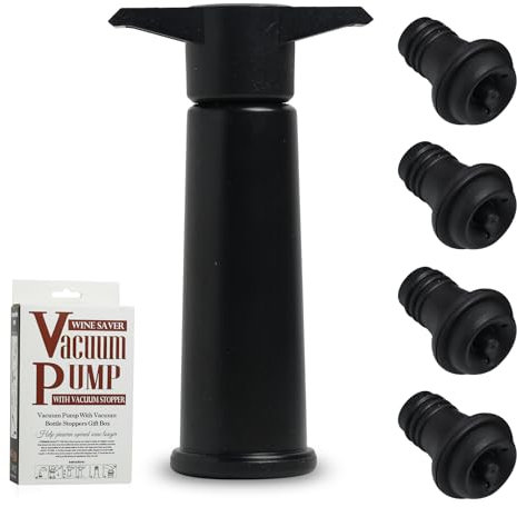 Pompe vin,Pompe à vide vin avec 4 bouchons, bouchon bouteille vin, Système de Conservation Avancé, Préserve la Fraîcheur et l'Arôme du Vin Rouge et Blanc,Accessoire Idéal pour Amateurs de Vin