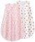 Yukkidds Schlafsack Baby Sommer 100% Baumwolle Sommerschlafsack 0.5 Tog 12-18 Monate Kinder Schlummersack 80 cm für kleine Jungen und Mädchen 2 Pack Rosa Beere