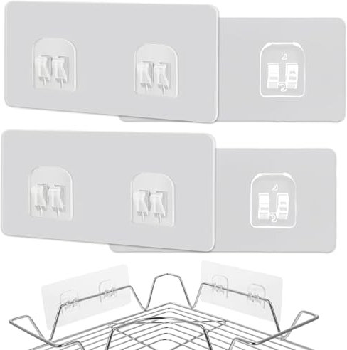 Jatipy 4PCS Double Bathroom Stickers – Waterproof Adhesive Shower Wall Hooks for Towels, Robes, and Bathroom Storage