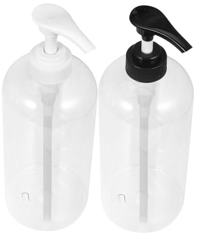 TEMPNAP 2 Stück 1000 ml Nachfüllbare Pumpflaschen aus PET Transparente Seifenspender mit Druckpumpe Moderner Shampoospender für Badezimmer und Handseife