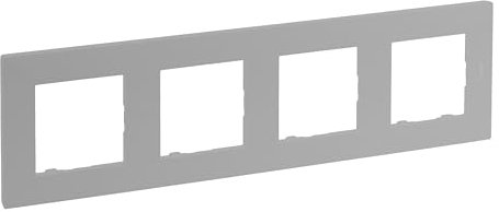 LEGRAND Marco cuádruple de la gama Niloé Step para instalación componible, Color Aluminio, 398282