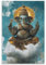 GZHJZSYY Ein blauer Himmel bricht auf, um Ganesha zu enthüllen, meditiert auf einer Wolke aus Gold und Stille. Modernes Wandbild, dekoratives Hängeschoster, 20 x 30 cm