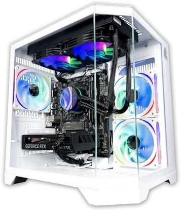 NitroPC - PC Gaming Avanzado Gold Plus (Intel Core i5 12400F 4.40GHz, RX 6600 8GB, RAM 16GB, M.2 1TB, Windows 11, iluminación RGB, WiFi) Ordenador de sobremesa, PC Gamer (Blanco)